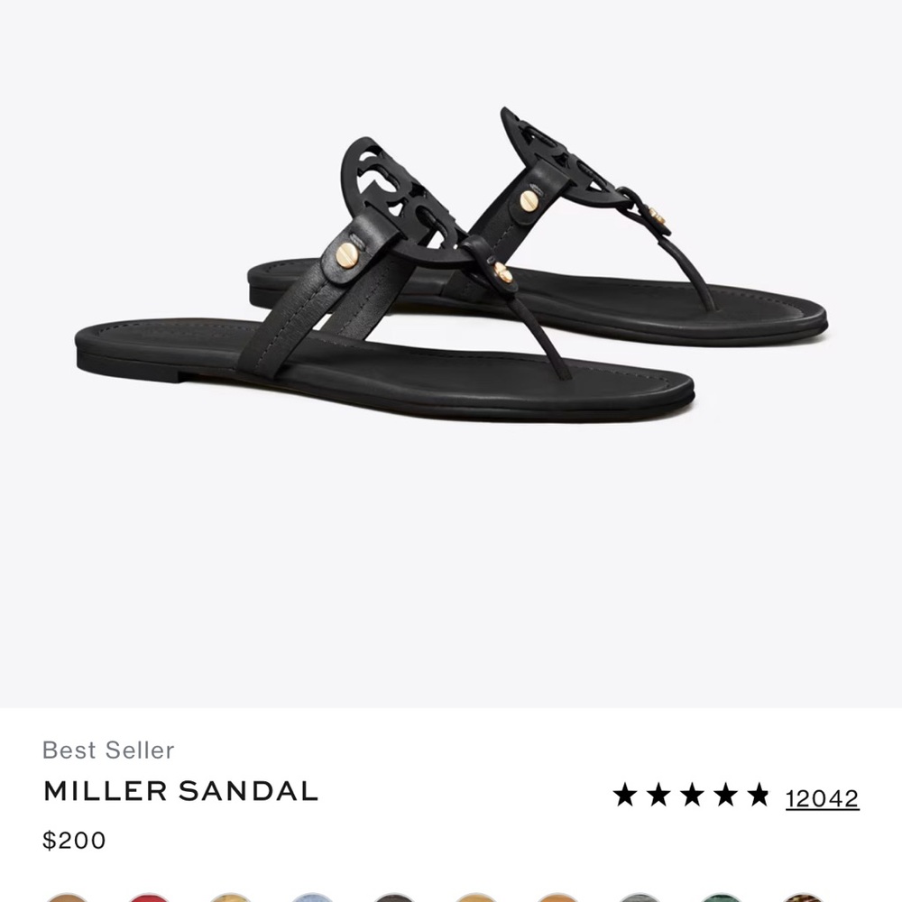 Tory Burch Black Leather Sandals